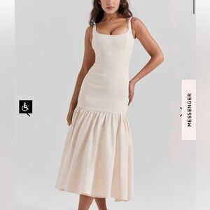 HOCB-AMORE vintage cream dropped waist dress. S (2-4)